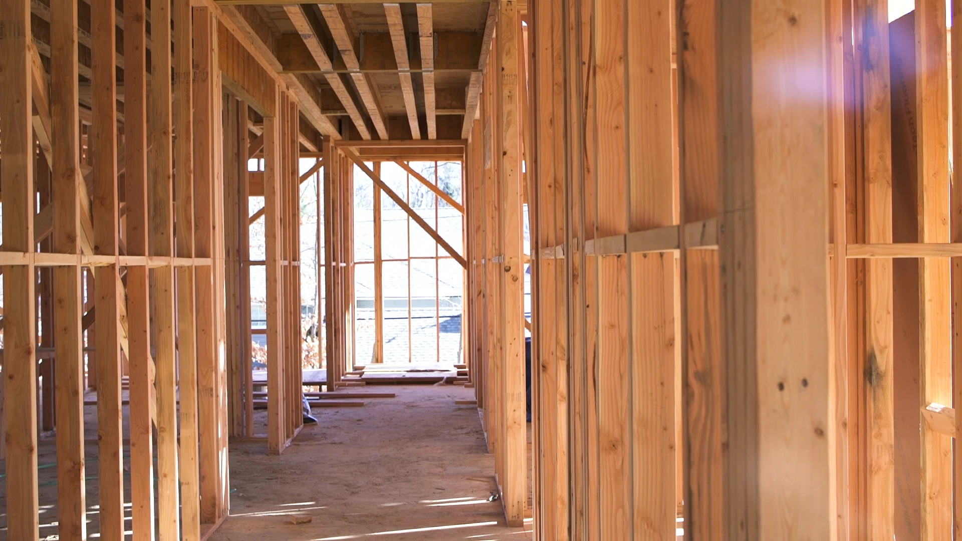Home extension construction in progress