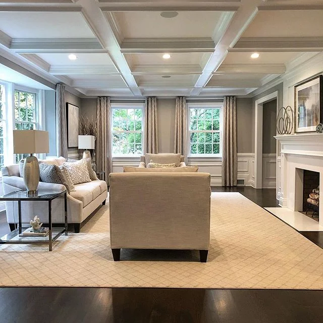 Elegant living room with fireplace